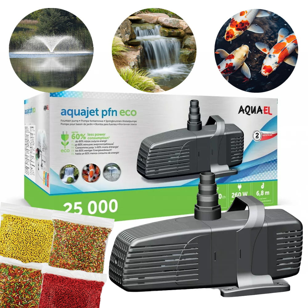 Aquael PFN-25000 ECO Pompa do oczka wodnego 260W 24000l/h + gratisy